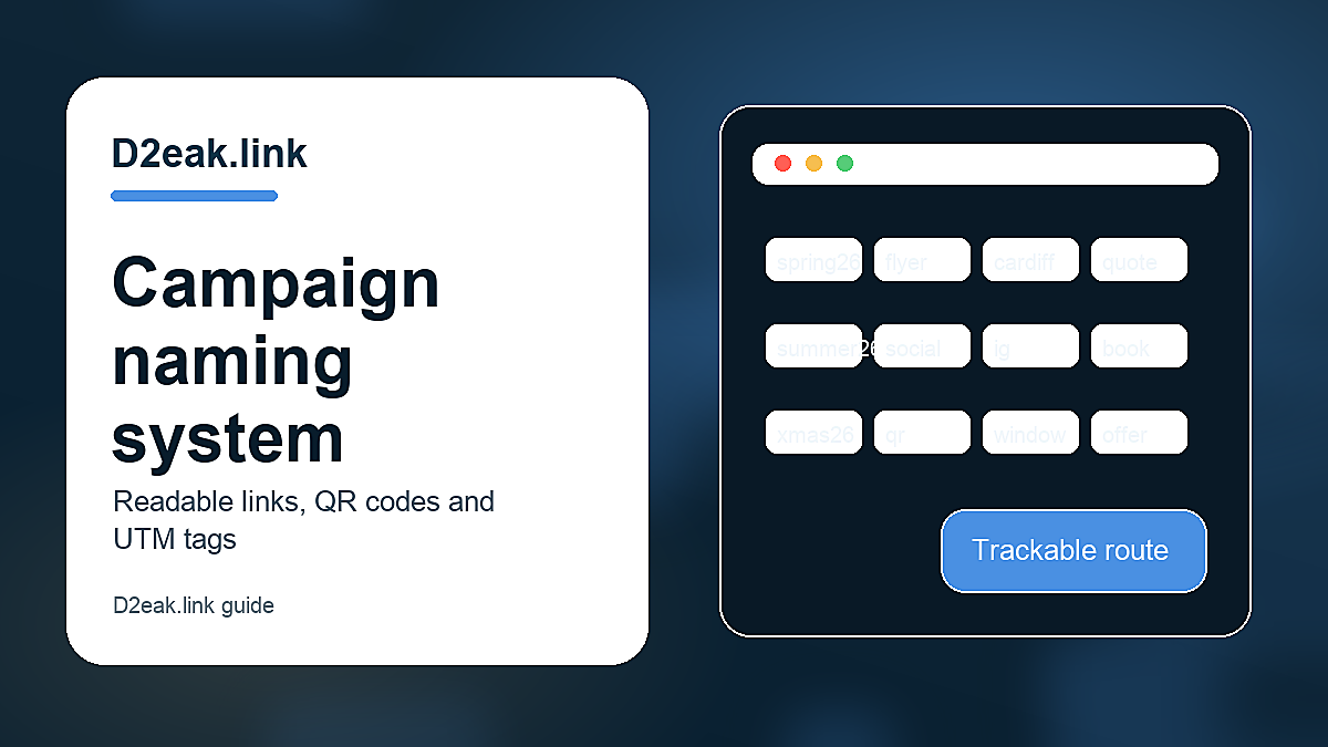 A simple campaign naming system for short links, QR codes and UTM tags